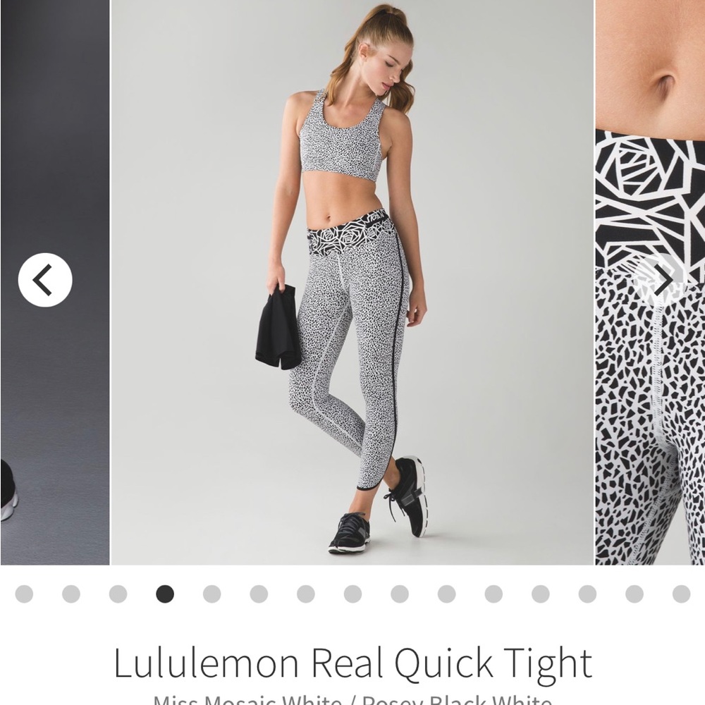 Rare miss mosaic and posey print lululemon Real quick tight. Sz 6.